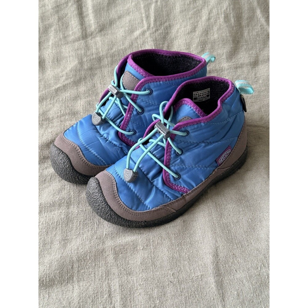KEEN Howser II Winter Chukka Boots Kids 1 Blue Purple Waterproof Insulated - Picture 1 of 7